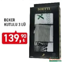 BOETTİ BOXER KUTULU 3'LÜ fiyat ve kampanya bilgisi